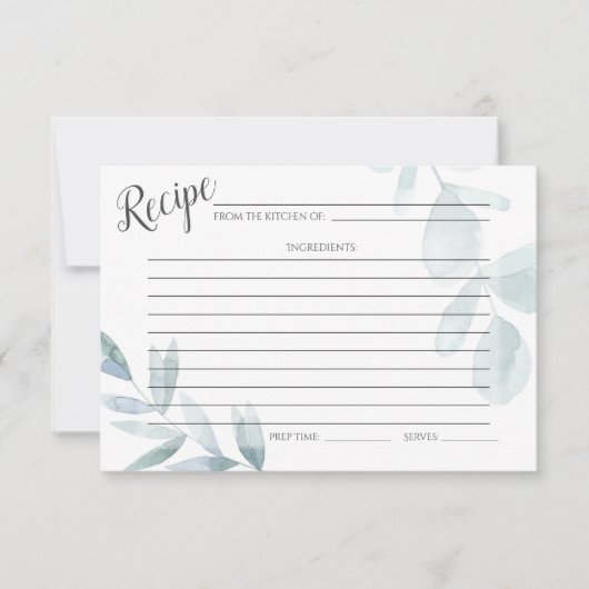 CARTE DE RECETTES | Eucalyptus bleu-dusté (Devant)