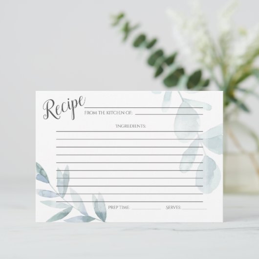 CARTE DE RECETTES | Eucalyptus bleu-dusté (Debout devant)