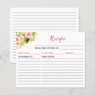 Carte de recettes florales de la Jungle tropicale
