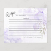 CARTE DE RECETTES | Lilac Purple Roses peintres (Devant)