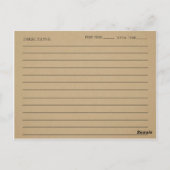 Carte de recettes moderne Fête des mariées Kraft (Dos)