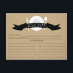 Carte de recettes moderne Fête des mariées Kraft<br><div class="desc">Cartes de recettes de cuisine de Fête des mariées contemporaine avec un cadre élégant avec un ruban de rouleau noir sur un arrière - plan kraft. L'avant de notre carte de recettes offre de la place pour un titre de recette, de la cuisine de et de l'espace ingrédients. Retournez notre...</div>