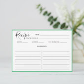 Carte de recettes moderne simple verte (Debout devant)