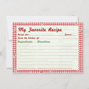 Carte de recettes Nifty 50's