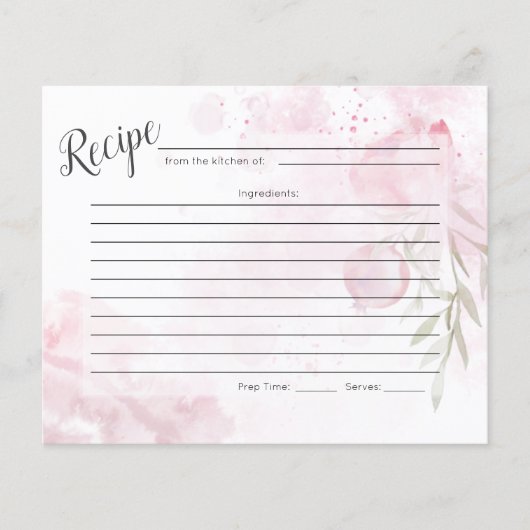 CARTE DE RECETTES | Pastel Dusty Rose et Rosehip (Devant)