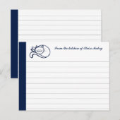 Carte de recettes personnalisées Blue Happy Cat (Devant / Derrière)