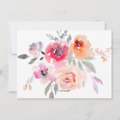 Carte de recettes PixDezines Watercolor Peonies (Dos)