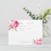 Carte de recettes PixDezines Watercolor Peonies (Debout devant)