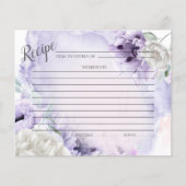CARTE DE RECETTES | Poppies Lilac Rustiques Waterc (Devant)