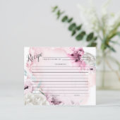 CARTE DE RECETTES | Poppies roses rustiques aquare (Debout devant)