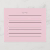 CARTE DE RECETTES | Poppies roses rustiques aquare (Dos)