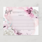 CARTE DE RECETTES | Poppies roses rustiques aquare (Devant)