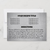 Carte de recettes pour cuisines pour enfants (Dos)