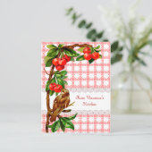 Carte de recettes pour les oiseaux et les cerises (Debout devant)