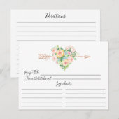 Carte de recettes romantique Floral Heart (Devant / Derrière)