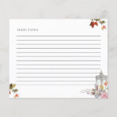 Carte de recettes Rose et Fête des mariées lantern (Dos)