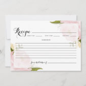 Carte de recettes Roses de jardin rose pâle Aquare (Devant)