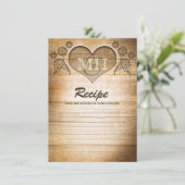 carte de recettes rustiques de sculpture de coeur (Debout devant)