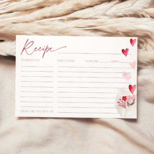 Carte de recettes Valentine Hearts pour la Fête de