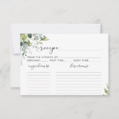 Carte de recettes vertes (Devant)