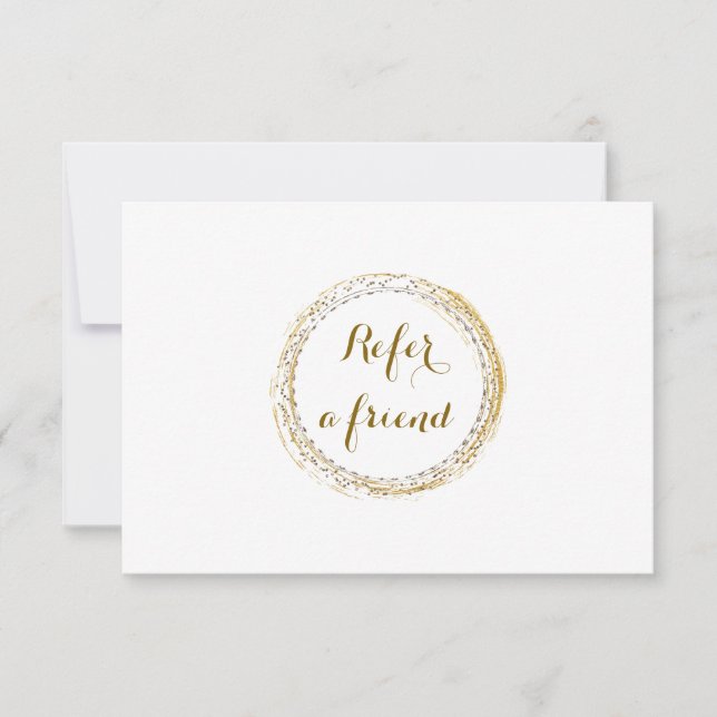 Carte de recommandation blanche cercle glamour feu (Devant)