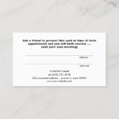 Carte de recommandation client blanc Coeur Or mou (Dos)