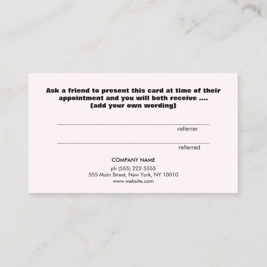 Carte de recommandation client Coeur rouge mou (Dos)