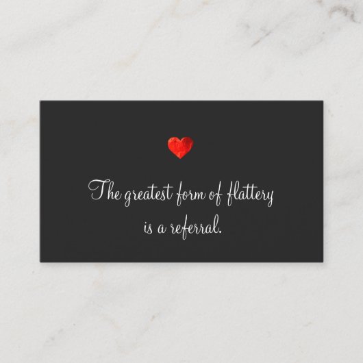 Carte de recommandation client Coeur rouge mou (Devant)