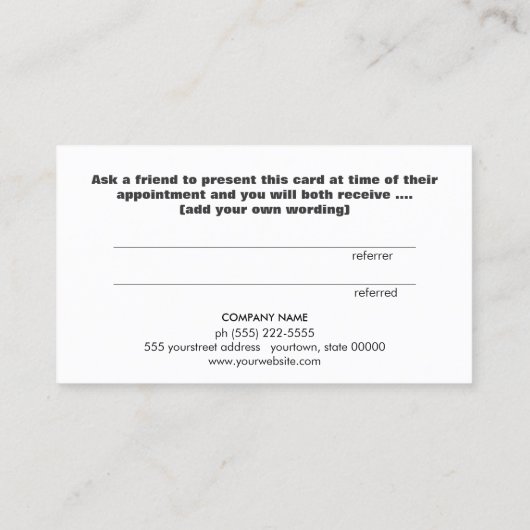 Carte de recommandation client Cute Faux Pink Foil (Dos)