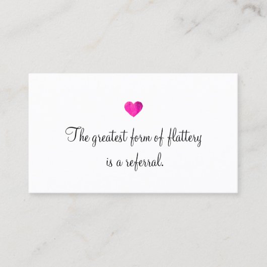 Carte de recommandation client Cute Faux Pink Foil (Devant)