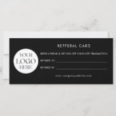 Carte de recommandation de logo d'entreprise éléga (Dos)