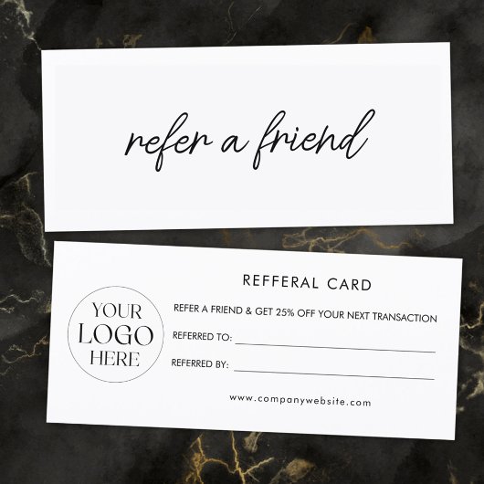Carte de recommandation de logo d'entreprise éléga