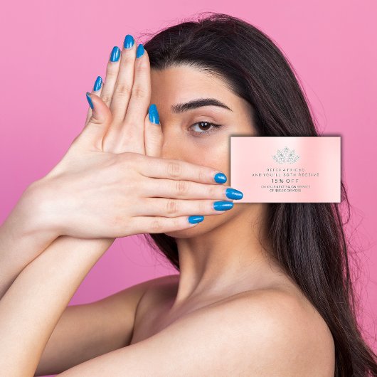 Carte de recommandation de salon Silver Pink VIP D