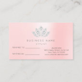 Carte de recommandation de salon Silver Pink VIP D (Dos)