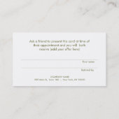 Carte de recommandation de santé holistique de Lot (Dos)