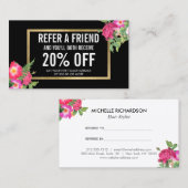 Carte de recommandation du salon Beauty Florals (Devant / Derrière)
