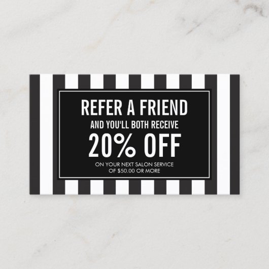 Carte de recommandation du salon Black and White S (Devant)