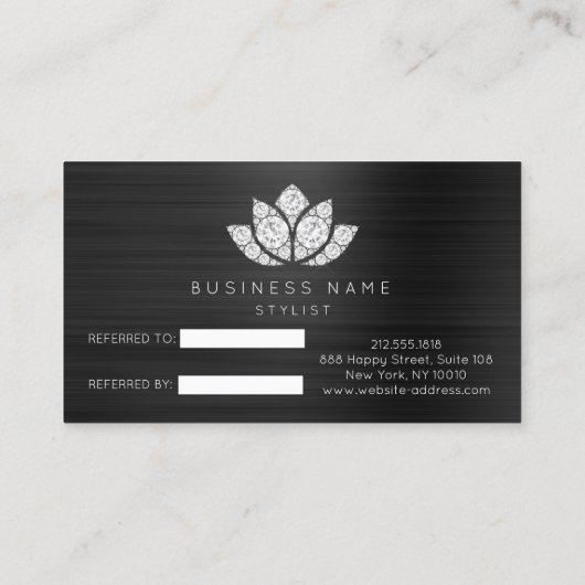 Carte de recommandation du salon Noir Blanc Diaman (Dos)