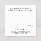 Carte de recommandation d'un ami rose (Dos)