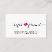 Carte de recommandation Hot Rose Lips Beauté Salon (Devant)