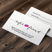 Carte de recommandation Hot Rose Lips Beauté Salon