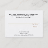 Carte de recommandation Professionnel Entrepreneur (Dos)