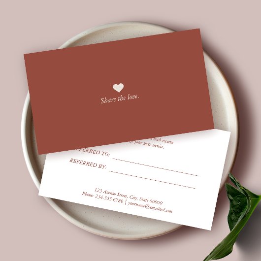 Carte de recommandation professionnelle minimalist