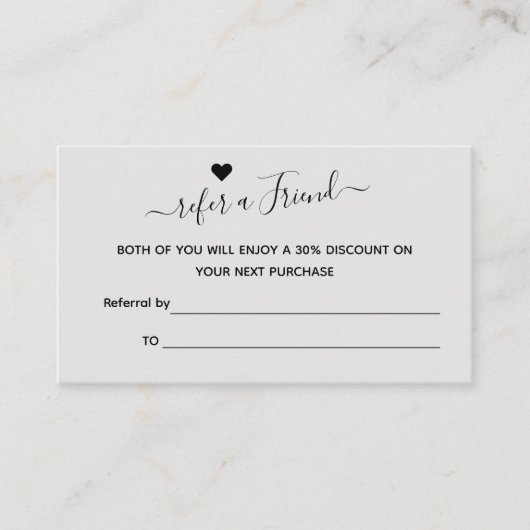 Carte de recommandation, Référer un ami, Carte de (Devant)