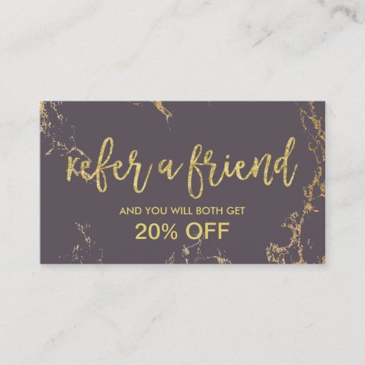 Carte de recommandation Salon moderne Or & Marbre  (Devant)