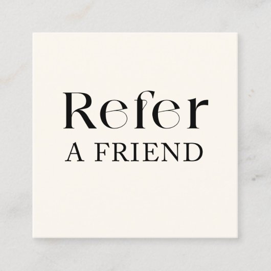 Carte de recommandation simple et élégante en noir (Devant)