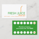 Carte de récompense de fidélité de la barre de jus (Devant / Derrière)