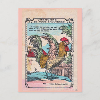 CARTE DE RÉCOMPENSE SCOLAIRE "ROOSTER" (années 190