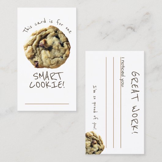 Carte de récompense Smart Cookie Teacher (Devant / Derrière)