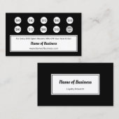 Carte de récompenses de fidélité moderne en noir e (Devant / Derrière)